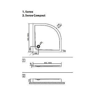 Душевой поддон Excellent SENSE COMPACT 90х90 купить в интернет-магазине Sanbest